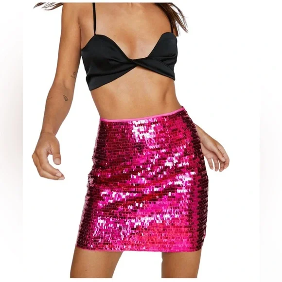 Nasty Gal Skirts Nasty Gal Petite Sequin Mini Pelmet Skirt Sz